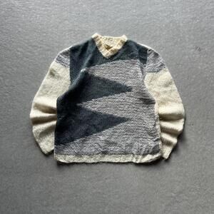 Vintage Hand Made In Italy Abstract Wool Knit Sweater